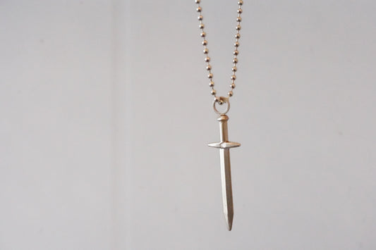 Large Sterling Silver Sword (Silver Ball Chain)