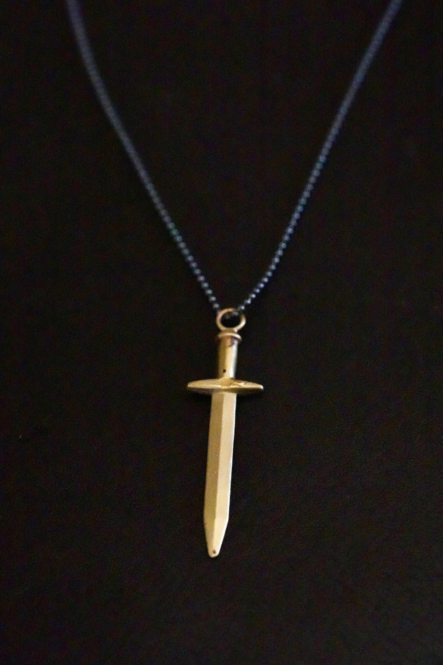 Large Bronze Sword (Black Oxidized Chain)