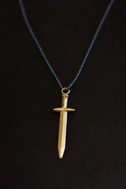 Large Bronze Sword (Black Oxidized Chain)